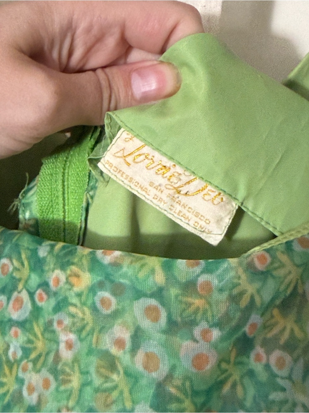 Vintage Light Green Ruffle-Trim Maxi Dress - Picture 8 of 9